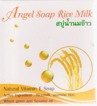 สบู่น้ำนมข้าว : Angel White Rice Milk .คิงส์เฮิร์บ