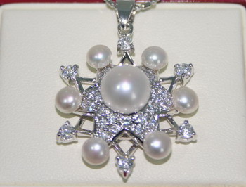 P013-Pendant ͹Сͺ Silver925 , Fresh Water Pearls , CZ